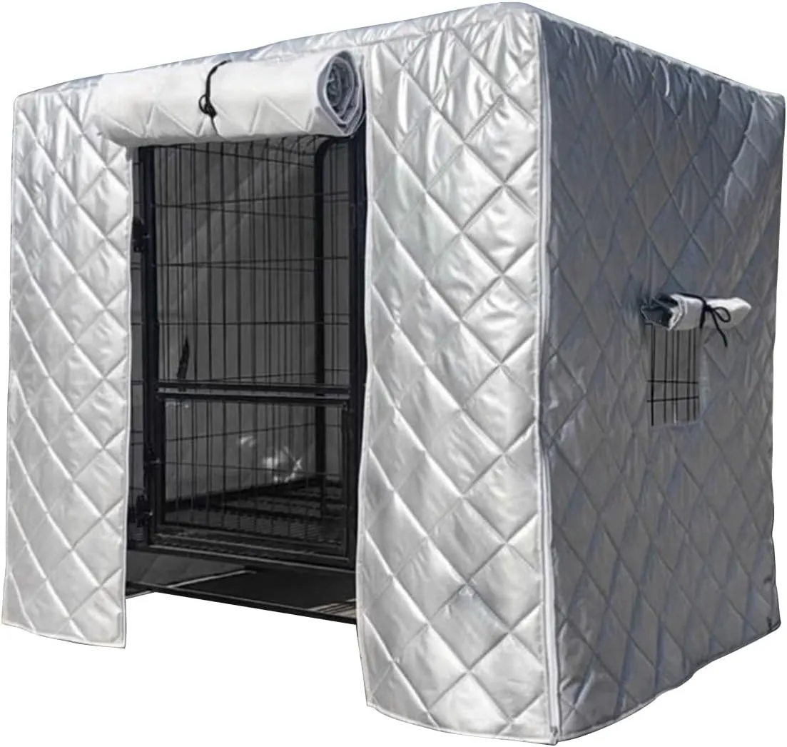 ZIMGOD Cold Weather Dog Crate Kennel Cover, Yard Garage Dog Cage Covers Protection, Warmth Insulated Cover for Chicken Coop/Cat Crate, Pet Enclosure Cover(85x60x70cm (33.5x23.6x27.5in))